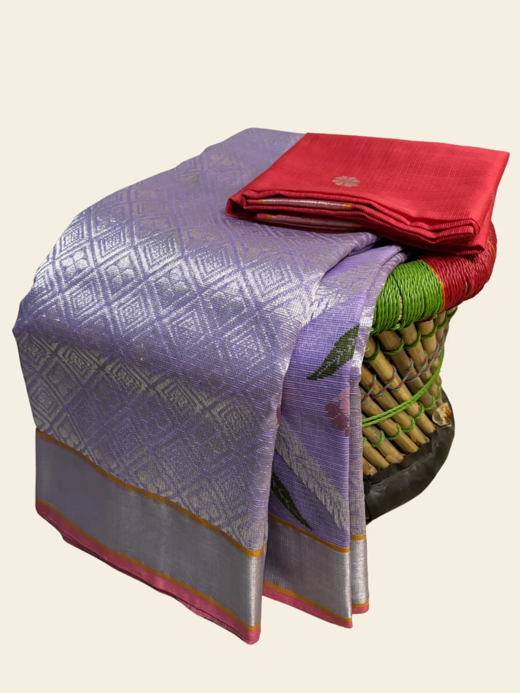 Purple Jal kota Doria Saree